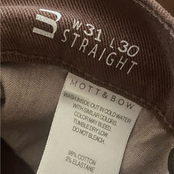MOTT & BOW Slim Mercer Jeans Twill Brown Gorpcore Country Western Normcore - Picture 5 of 13